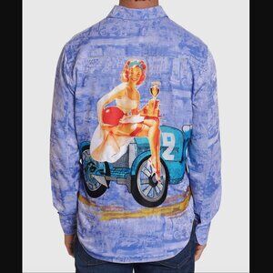NWT Robert Graham LIMITED EDITION SUMMER CRUISING 60s Pin Up Sport Shirt L